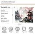 thumbnail image 2 of Watercolor Cherry Blossom Kitchen Curtains - Japanese Asian Chinese Bathroom Window Treatment Drapes - Pink Flower Mountain Cafe Small Bedroom Short French Door Curtains - 27.5x39 Inch, 2 of 6