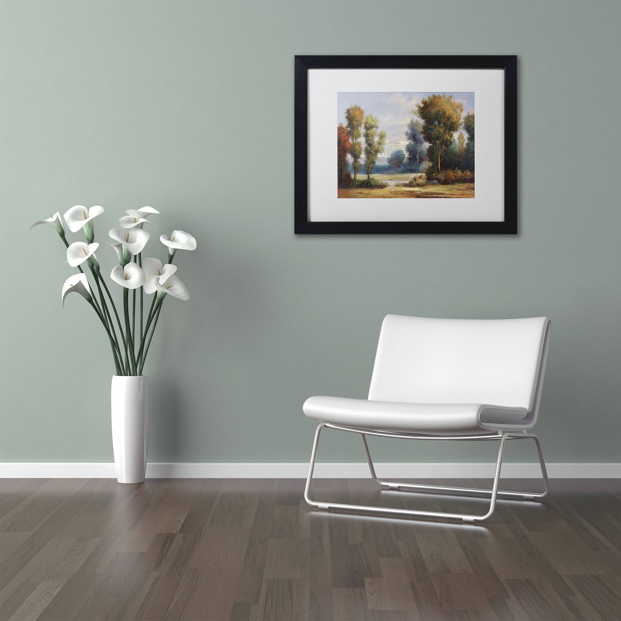 Trademark Fine Art "Memory Lane" Canvas Art by Daniel Moises, White Matte, Black Frame