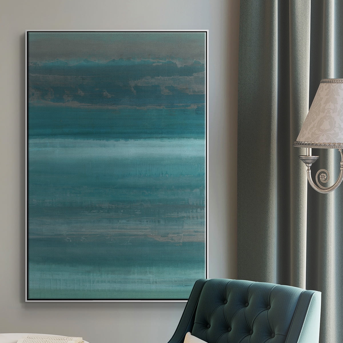 Stars & Shores I Framed Premium Gallery Wrapped Canvas - Ready to Hang - 25 x 37 - White Floating Frame