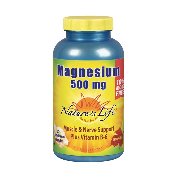 Natures Life Magnesium 500mg Magnesium for Bone & Muscle Health Supplement to Support Stress