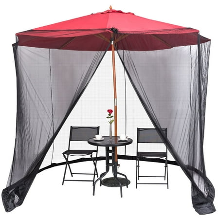 patio mosquito umbrella screen outdoor insect bug table gymax netting mesh