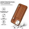 thumbnail image 6 of Allytech Slim Case for iPhone 15 with Portable Wristband & Card Slots, Premium PU Leather Kickstand Shockproof Drop Protection Anti-Scratch Case for Women Men - Brown, 6 of 7