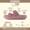 thumbnail image 3 of Cushionaire Fame Pillow Recovery Sandals for Women, Adjustable Double Buckle Waterproof EVA Cloud Slides for Women, 3 of 20