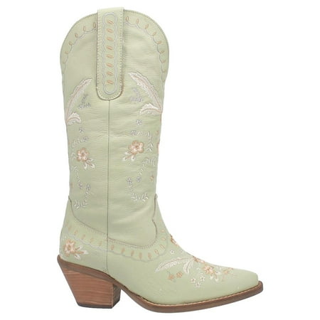 

Dingo Womens Full Bloom Floral Round Toe Boots Knee High Mid Heel 2-3