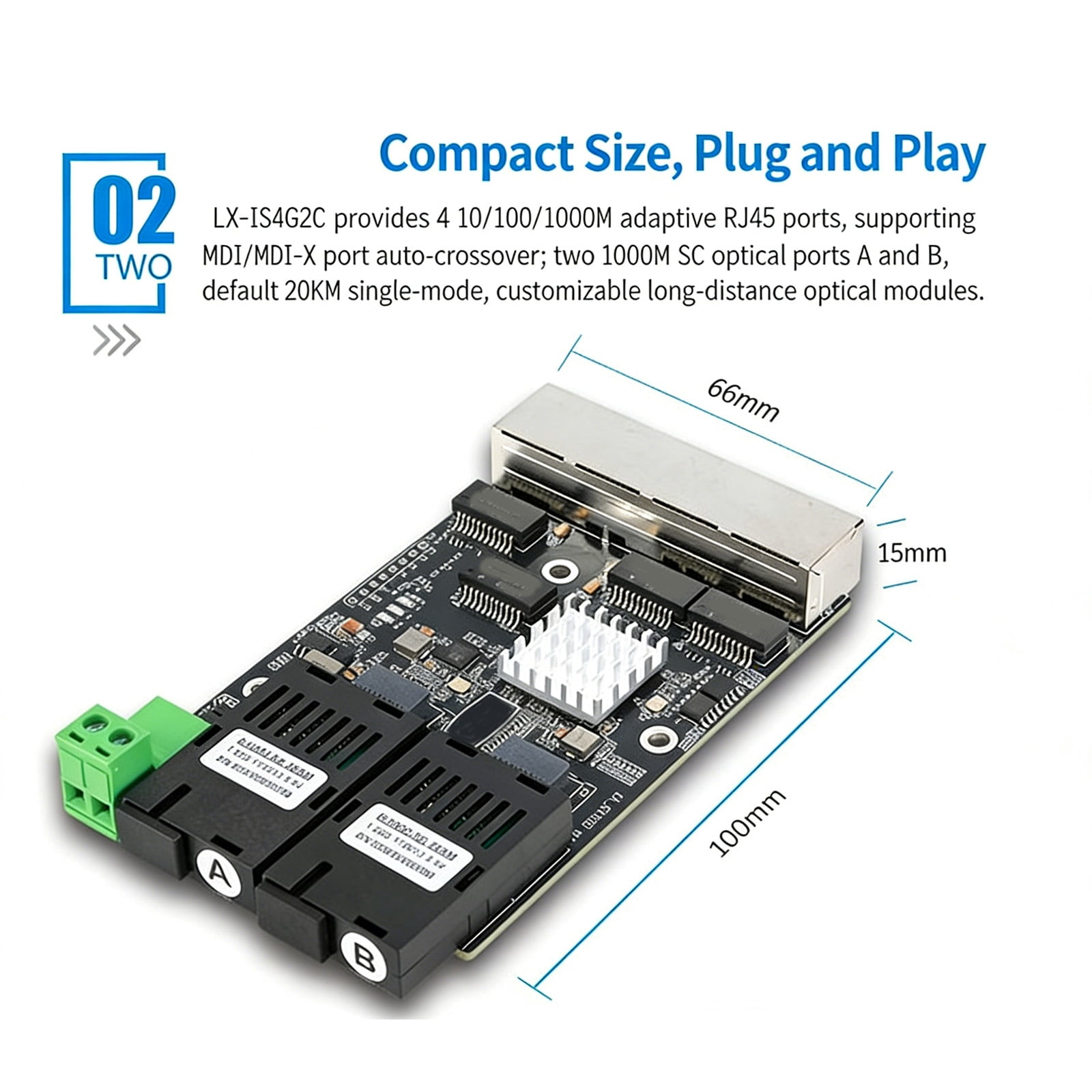 Heavy Duty 2 Light 4 Electric Port Gigabit Networking Switches With 5V To 36VDC Power Input