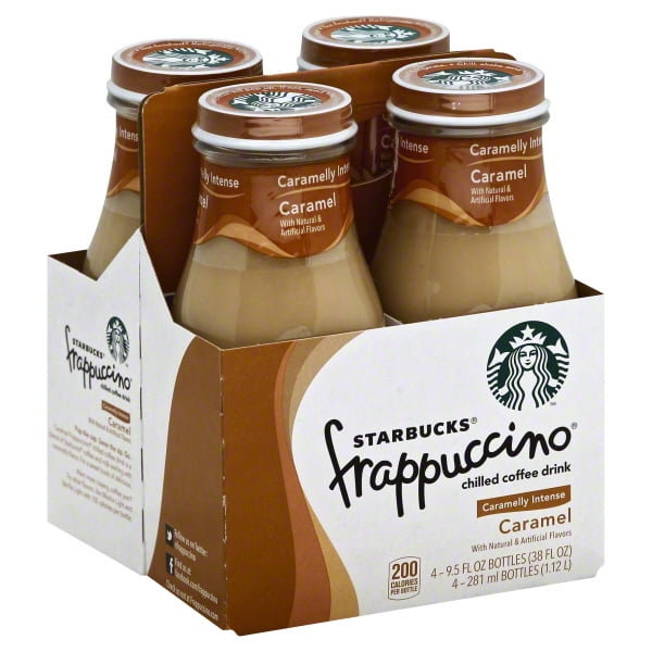 Starbucks Frappuccino Caramel Iced Coffee, 9.5 oz, 4 Pack Bottles