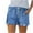 Blue, variant on FAKKDUK Women's Jean Shorts 5" Ripped Hem Drawstring Elastic High Waist with Pocket Shorts Jeans for Women Casual Hot Denim Shorts for Summer Slim Fit,XL