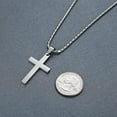 thumbnail image 3 of SUTENGDA Men‘s Stainless Steel Simple Cross Pendant Necklace, 3 of 5
