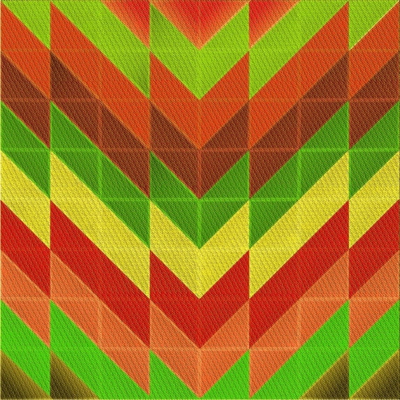 Ahgly Company Machine Washable Indoor Square Transitional Neon Red Area Rugs, 5' Square