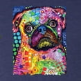 thumbnail image 2 of Funny Neon Pug | Dean Russo Art Animal Lover Tri-Blend Racerback Tank Top, Vintage Navy, Small, 2 of 6