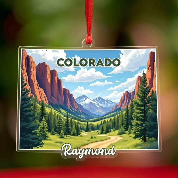Custom Colorado State 2D Ornament for Christmas 2025, Personalized Colorado Map Acrylic Ornament, Rocky Mountains Landscape Ornaments, USA Vacation Souvenir Gift, Home State Pride Decoration