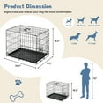 thumbnail image 2 of JOINSUN Dog Crate, 24 Inch Medium Folding Metal Wire Pet Single Door Dog Cage with Divider Panel and Plastic Leak-Proof Pan Tray, Outdoor, 2 of 5