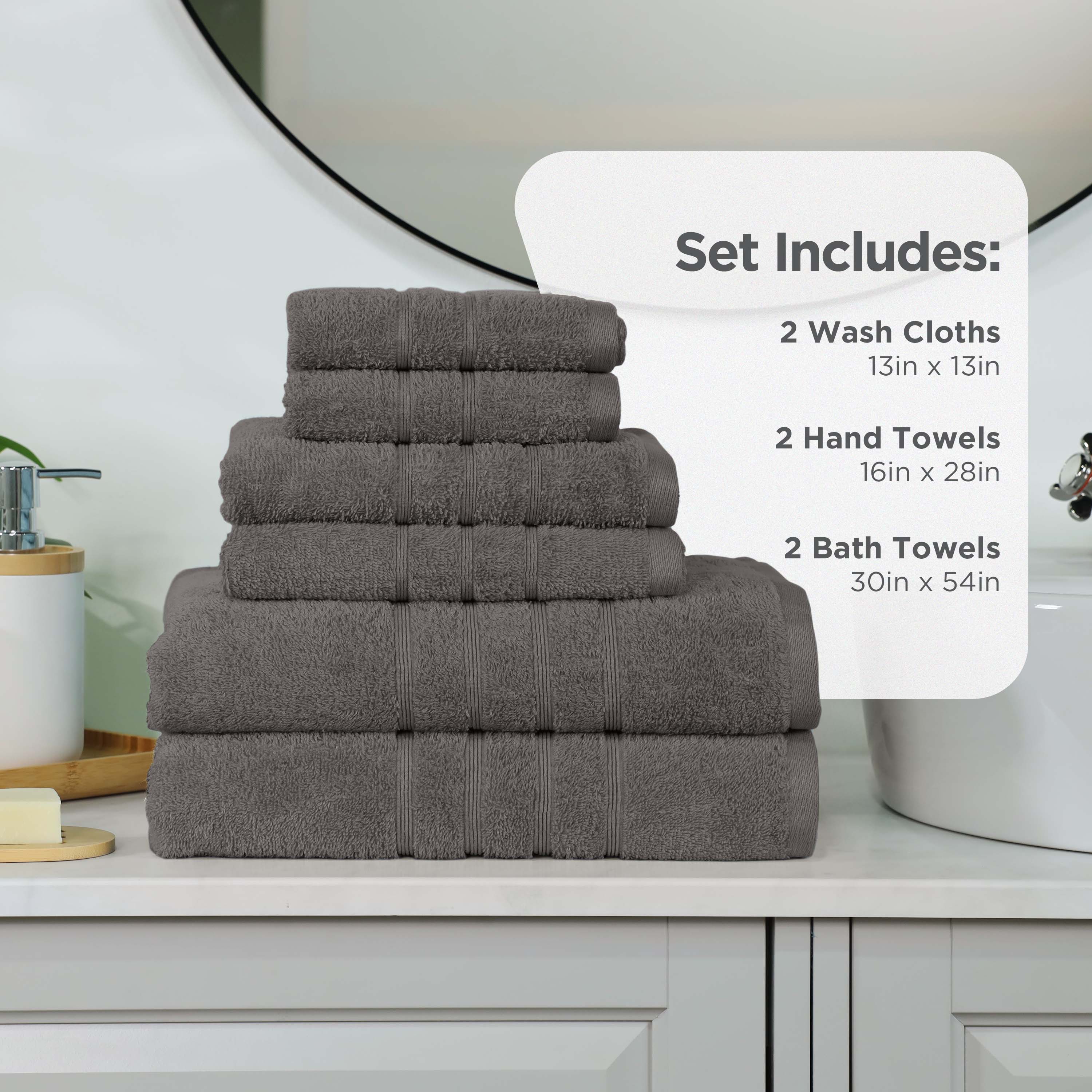 Martex 6-Piece Towel Set | 100% Cotton Soft & Absorbent Bath Towels | Eiffel Tower