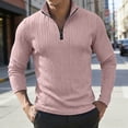 thumbnail image 2 of Curuila Mens Tshirts Long Sleeve Solid Color Stand Collar Half Zip Pullover For Men Slim Fit Casual Tops Pink Size 2Xl, 2 of 4