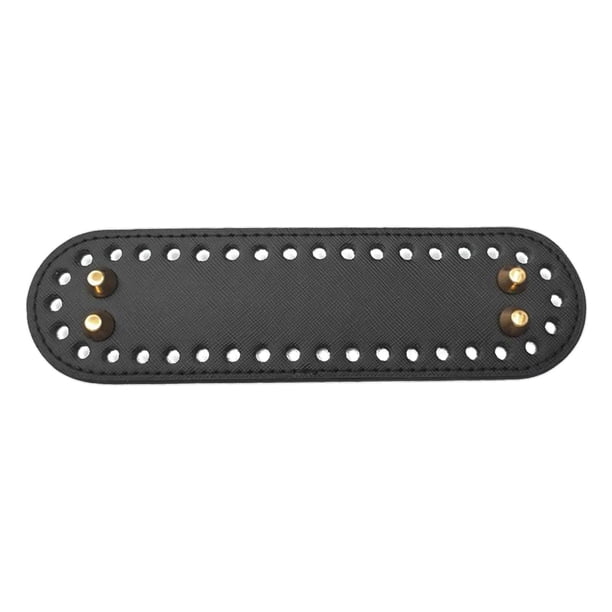 Parte inferior ovalada de cuero sintético para bolso, base de cojín con agujeros, para hacer tú mismo. negro 18*5CM