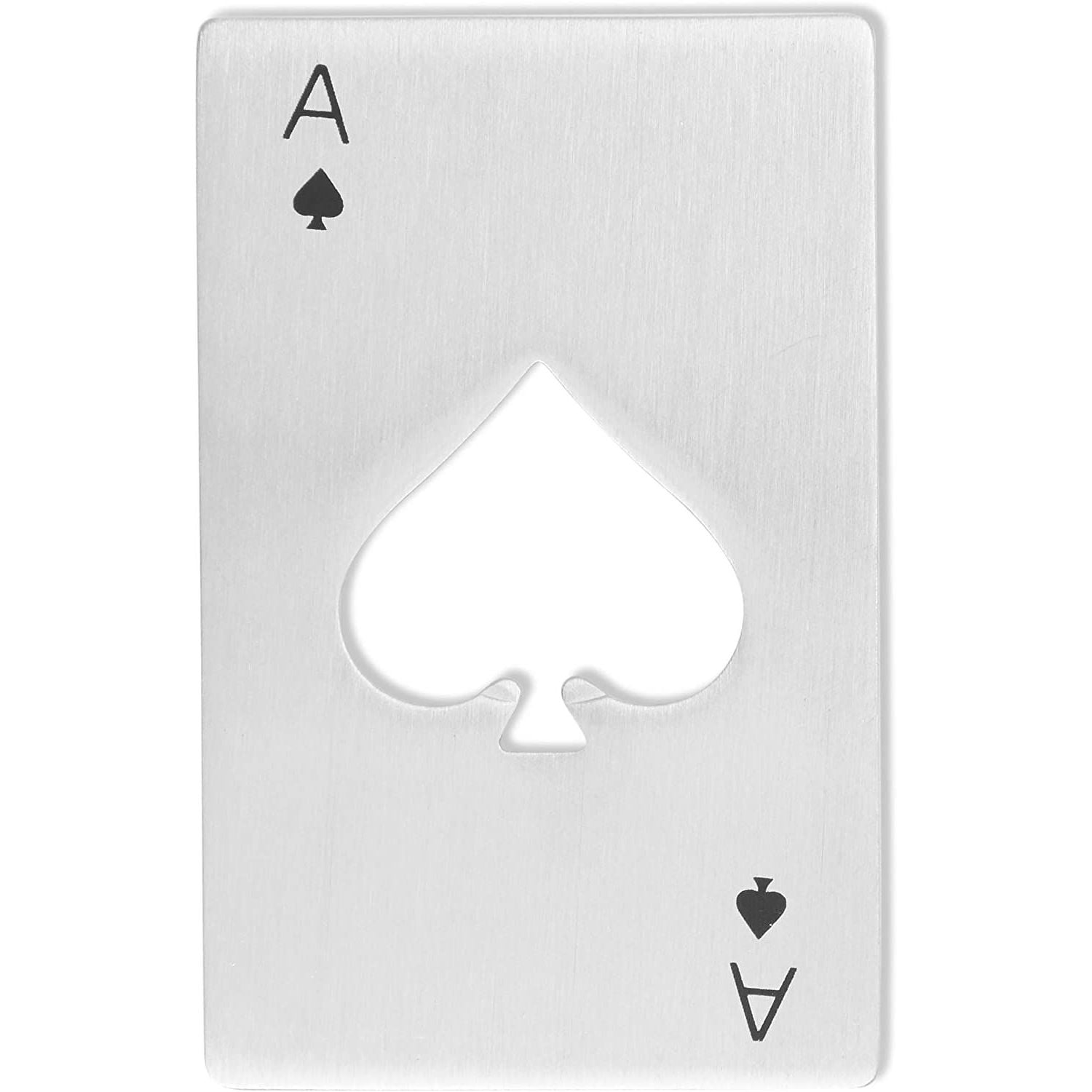 NIP Ace of Spades Playing Card Stainless Steel Bottle Opener Black or Silver 