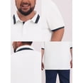 thumbnail image 7 of DARING DIVA Men's Big Tall Contrast Color Short Sleeve Button Down Polo XL White, 7 of 7