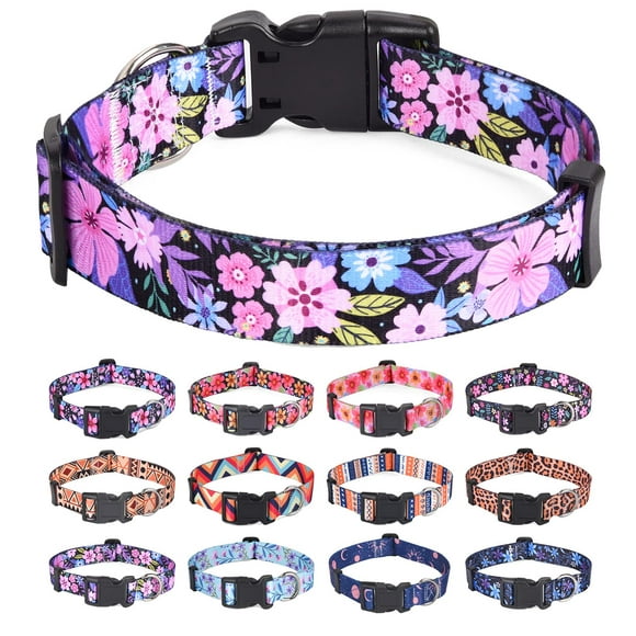 Collares para perros HQYDDMI con estampado floral ajustables para perros