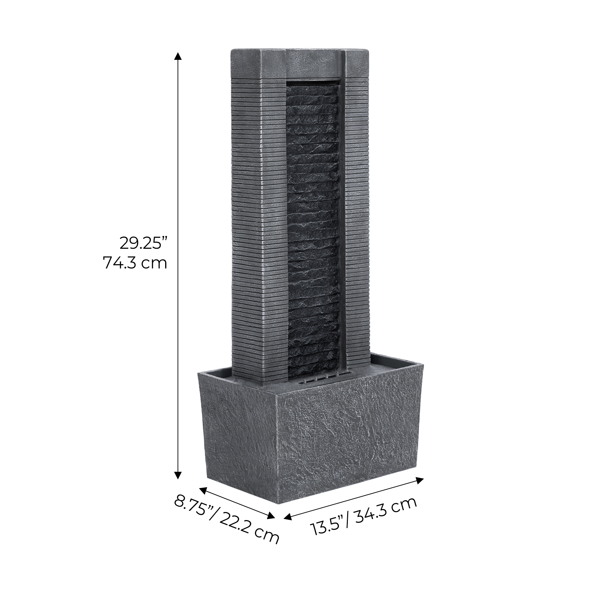 Teamson Home Demeter LED Waterfall Fountain, 29" LED Garden & Patio Water Feature