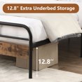 thumbnail image 4 of Black Iron Platform Bed Frame Full Size with Vintage Headboard and Footboard, Metal Full Bed Frame Mattress Foundation with 530LBS Load Capacity, No Box Spring Required, 4 of 9