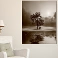 thumbnail image 1 of Designart - Alone Tree on Island in Sepia - Extra Large Wall Art Landscape, 1 of 5