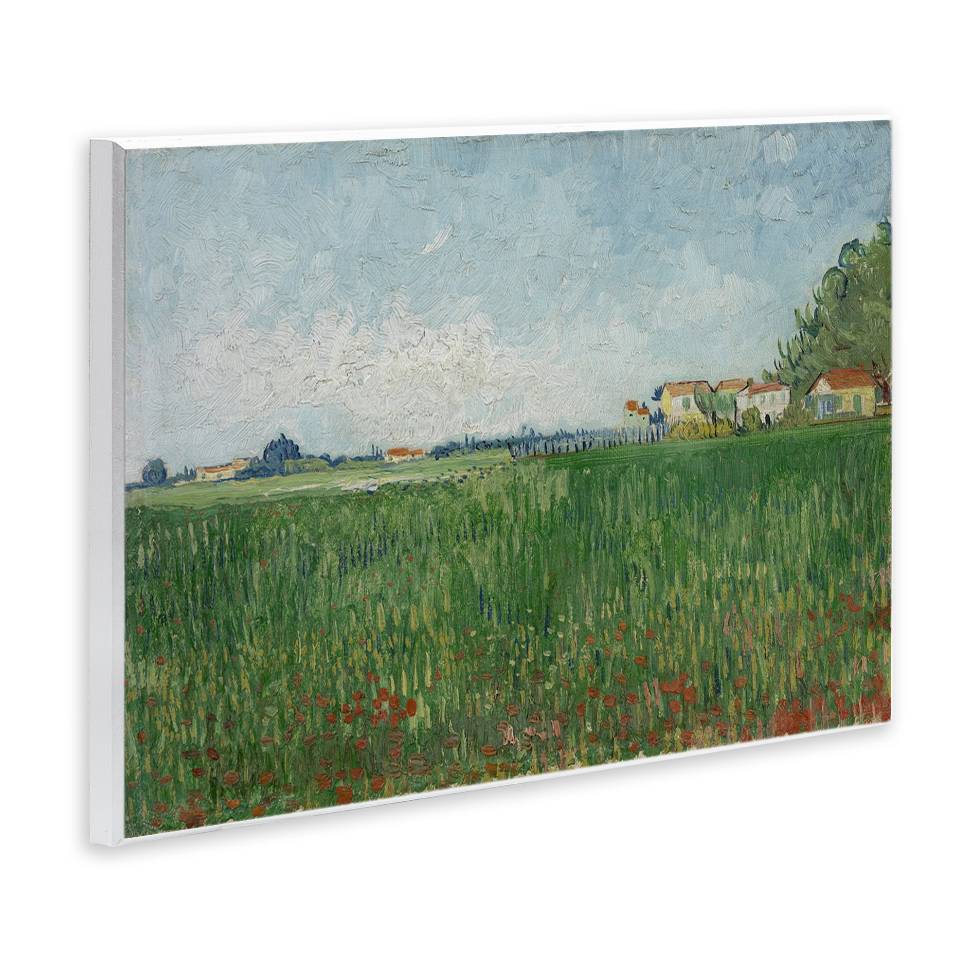 Stupell Industries Van Gogh Field with Poppies Landscape & Nature Painting Unframed Art Print Wall Art, 15 x 10