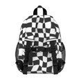 thumbnail image 3 of Black and White Wavy Checkered Pattern Backpack for School, Cute School Bag with Adjustable Shoulder Straps and Padded Back, 15"x11.42"x5.5", 3 of 5