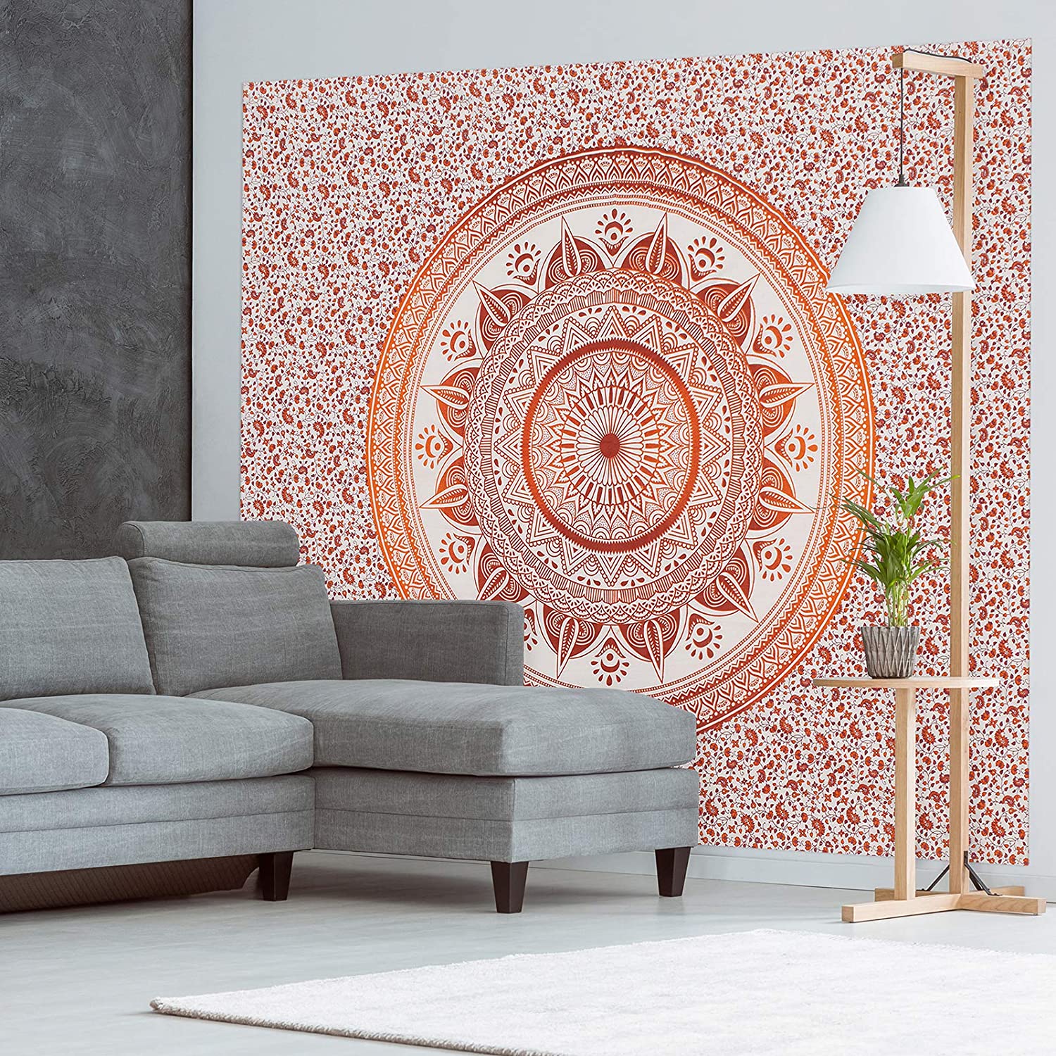 Americanflat Mandala Wall Tapestry, 84x90, Red Orange
