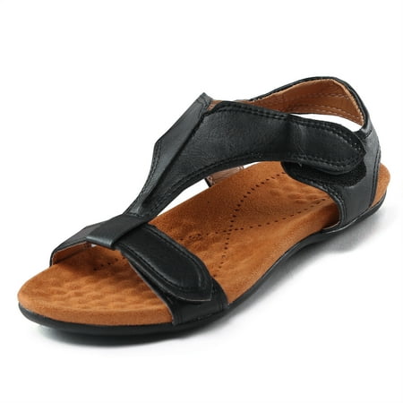 

Cathalem Dressy Sandals for Women with Arch Support Women Shoes Fashion Slippers Flat Open Toe Sequins Slippers Womens Sandals 7 Black 7.5