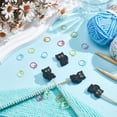 thumbnail image 4 of 1box Cat Grade Silicone Knitting Needle Stoppers Baking Painted Zinc Alloy Knitting Stitch Marker Rings Mixed color 1.45x0.1cm, 4 of 6