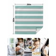 thumbnail image 5 of nqOlkjepod Aqua Grey Stripe Cloth Napkins Set of 6 Reusable Dinner Napkins, Minimalist Farmhouse Striped Cocktail Napkin Washable Table Napkins for Wedding/Holiday Party/Baby Shower 20"x20", 5 of 8