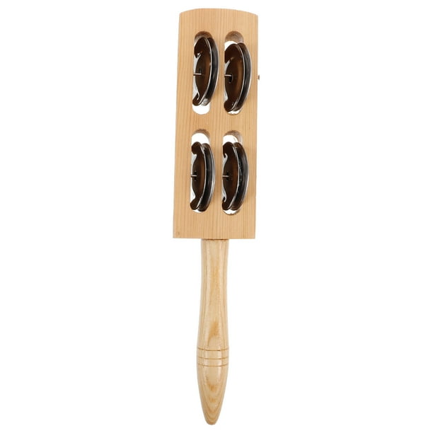 Cascabeles de madera para Navidad, 4 cascabeles, sonajero, instrumento musical para bebés y niños, juguetes navideños