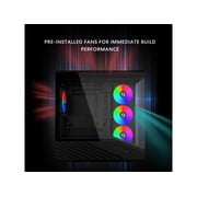 Lian Li VECTOR V100 MINI Micro Form Factor Compact PC Case, Pre-install 4 x 120mm ARGB PWM Fans, Panoramic Tempered Glass, Support Backet-Connect Micro-ATX, 415mm GPU, 360mm Radiator - Black(V100RMIX