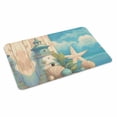 thumbnail image 4 of Blue Coastal Door Mat Indoor Outdoor,Watercolor Nautical Starfish Lighthouse Beach Non Slip Welcome Mat with Rubber Backing,Absorbent Front Door Mats Entryway Rug for Home Patio Entrance 24"x36", 4 of 9