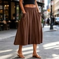 thumbnail image 3 of Aboser Women's Wide Leg Capri Pants Summer Casual Lounge Culottes Plus Size Flowy Capris Elastic High Waisted Cropped Trousers Loose Fits Travel Vacation Pants with Pockets, 3 of 6