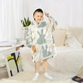 thumbnail image 6 of FORMRS Wearable Blanket Hoodie with Sleeves for Kids Cozy Flannel Sweatshirt, Whimsical Rabbits, 6 of 7