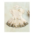 thumbnail image 5 of Newborn Baby Girl Lace Romper Dress 0 3 6 12 18 Months Short Sleeve Floral Ruffle Mesh Tutu Dress Cute Jumpsuits with Headband, 5 of 8