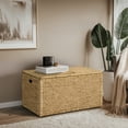 thumbnail image 4 of eHemco Heavy-duty Water Hyacinth Wicker Storage Trunk with Metal Frame, 36 by 20 by 18.5 Inches, Natural, 4 of 9