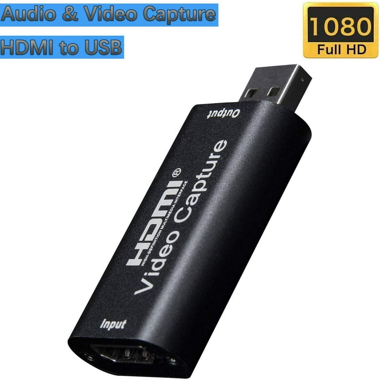 kop Kig forbi Squeak HDMI to USB 2.0 Video Capture Card 1080P HD Recorder Game/Video Live  Streaming - Walmart.com