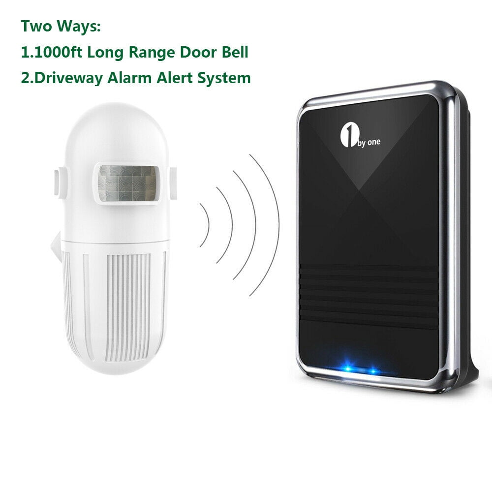 1Byone Samrt Home Wireless Doorbell 36 Chimes Ring Battery Receivers+Sensors Kit 