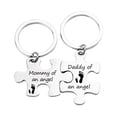 thumbnail image 1 of Mamá papá de un ángel de acero inoxidable clave rompecabezas de letras regalo de los padres Personalidad, 1 of 8