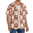 thumbnail image 2 of Goofa Brown Palms Printed Men's Casual Short-sleeved Shirt,Lightweight Breathable Button-down,Summer Casual men's top,Versatile Fashion shirt-X-Large, 2 of 7
