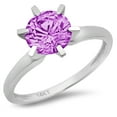 thumbnail image 3 of 1.5 ct Round Cut Simulated Alexandrite Solitaire 14K White Gold Womens Engagement Ring, 3 of 4