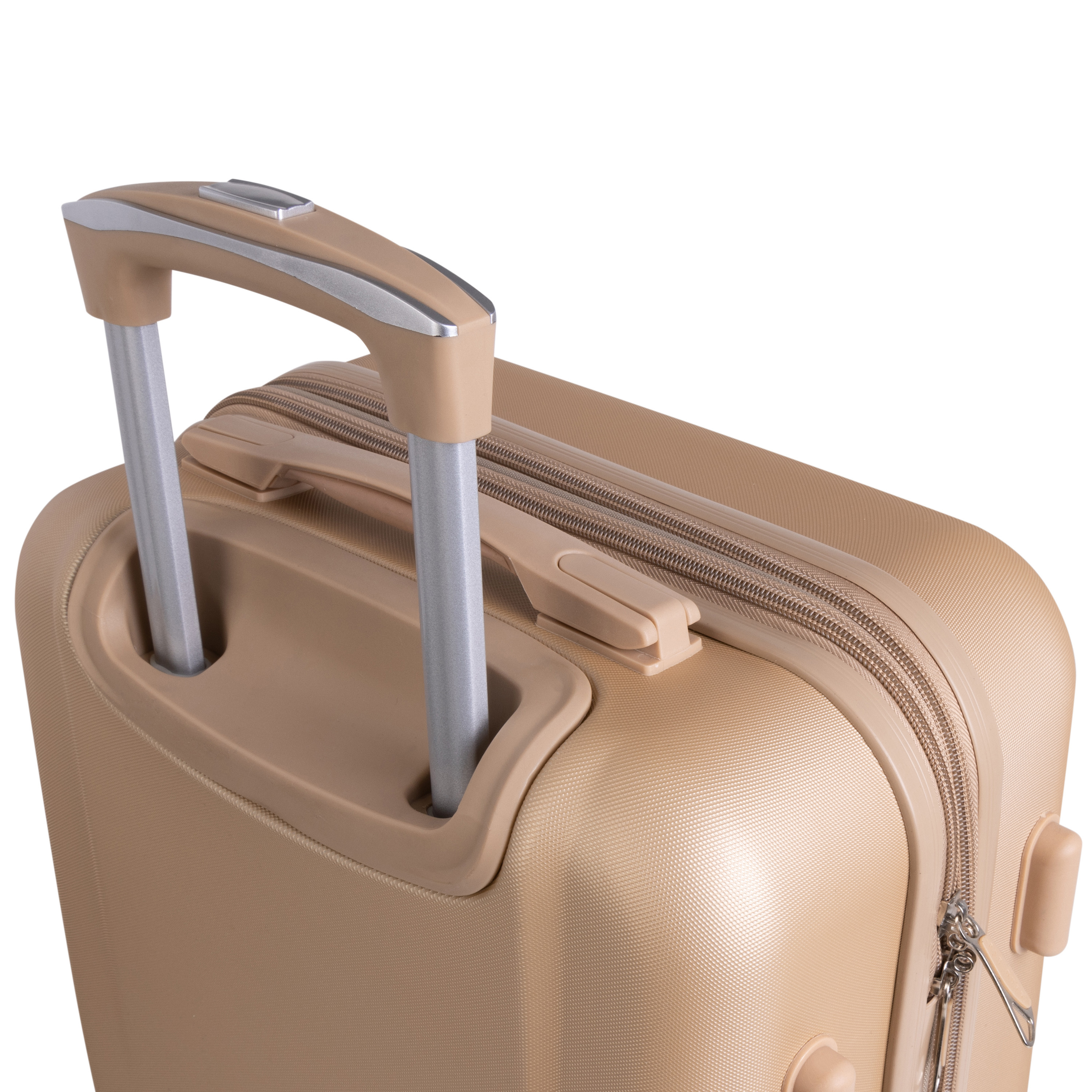 Rae Dunn 3 Piece Expandable Rolling Luggage Set in Champagne
