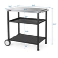 thumbnail image 3 of OuterMust Outdoor Three-Shelf  Grill Cart Moveable Pizza Oven and Food Prep Table with Wheels, Silver & Black, 3 of 6