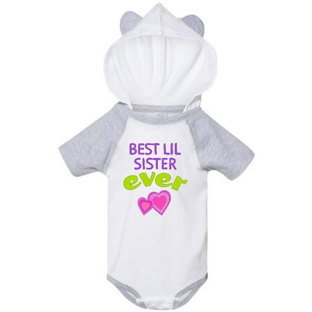 

Inktastic Best Lil Sister Ever Gift Baby Girl Bodysuit