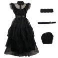 thumbnail image 1 of Wednesday Addams Dress For Girls Halloween Carnival Party Cosplay Costume, 1 of 4