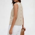 thumbnail image 4 of Horkkom Sleeveless Tops for Women Wide Strap Solid Color Tank Tops Work Loose Casual Tops,S-2XL, 4 of 7
