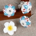 thumbnail image 3 of Vintage Shabby Chic Hand Painted Ceramic Pumpkin Cabinet Knobs Drawer Kitchen Dresser Pulls Handles Chilli 6 Pack, 3 of 7