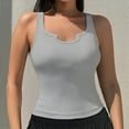 thumbnail image 1 of Ropa interior térmica Tops Moda para mujer Camiseta lisa Blusa sin mangas Cuello en V Camisetas sin mangas casuales Cami Blusa de poliéster para mujer, 1 of 5